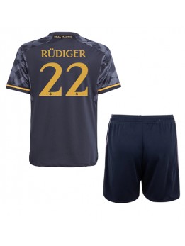 Billige Real Madrid Antonio Rudiger #22 Bortedraktsett Barn 2023-24 Kortermet (+ Korte bukser)